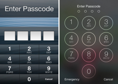 Iphone-passcode screens